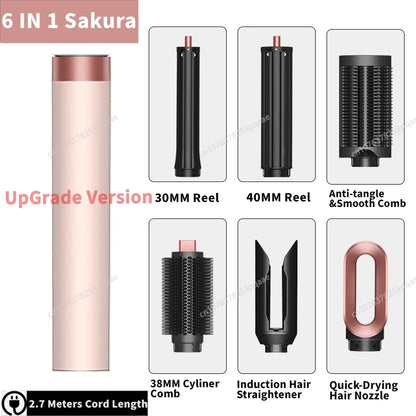 Nuovo Multil Hair Styler Asciugacapelli automatico per arricciare Asciugacapelli ad aria calda/fredda 1300W Piastra per capelli Curling Barrel Spazzola Asciugacapelli per salone