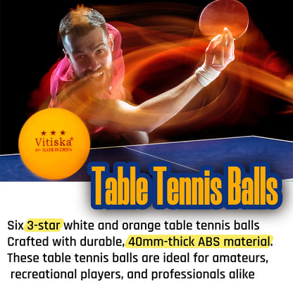 Set Da Ping Pong Portatile Con Rete Retrattile E Borsa Per Il Trasporto Quaranta Palline Per Interni Ed Esterni