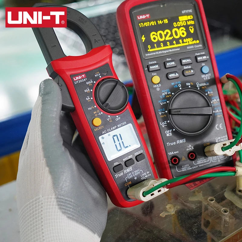 Uni-T Ut204 Ut202A Pinza Amperometrica 600A Morsetto NCV Multimetro Digitale Officina