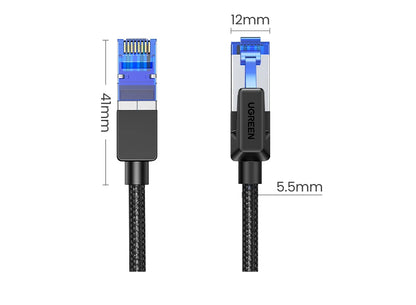 Cavo Ethernet UGREEN CAT8 40Gbps 2000MHz CAT 8 Cavo Lan Internet intrecciato in cotone per rete per PC portatile Cavo PS5 4 RJ45