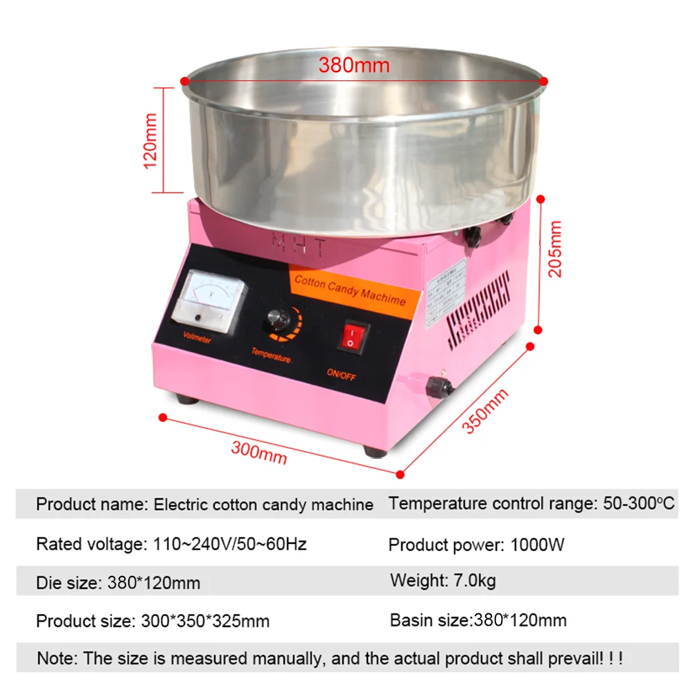 Macchina Elettrica per Zucchero Filato in Acciaio Inox 500W per Uso Domestico e Feste