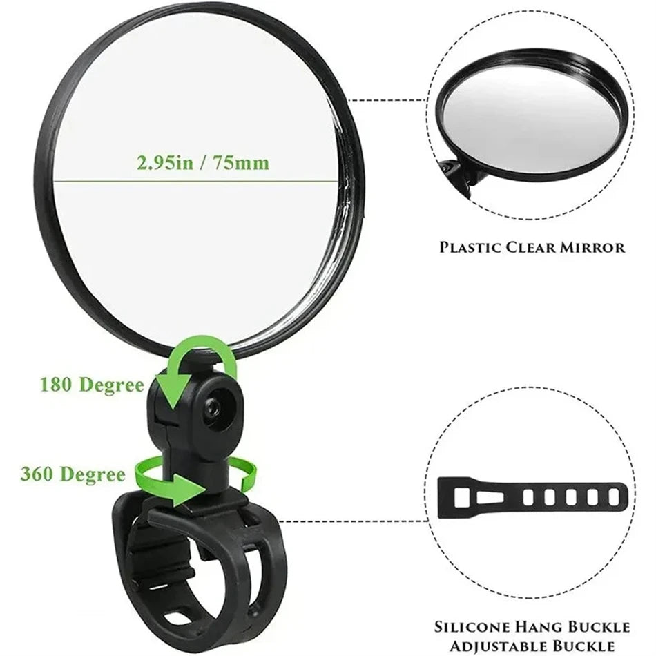 Specchietto Retrovisore per Bicicletta e Monopattino Elettrico Compatibile Xiaomi Ninebot