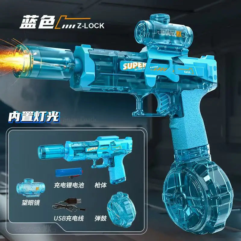 Pistola Ad Acqua Elettrica Luminosa A Lungo Raggio Per Esterni Gioco Estivo Per Adulti E Bambini