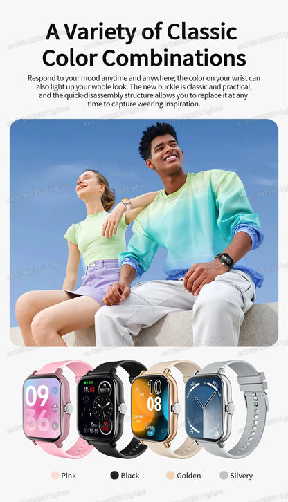 Nuovo Smartwatch con Chiamata BT, Monitoraggio Salute e Sonno, Schermo HD da 1.80'', Orologio Intelligente per Bambini, Impermeabile, Braccialetto Sportivo alla Moda per Donne e Uomini