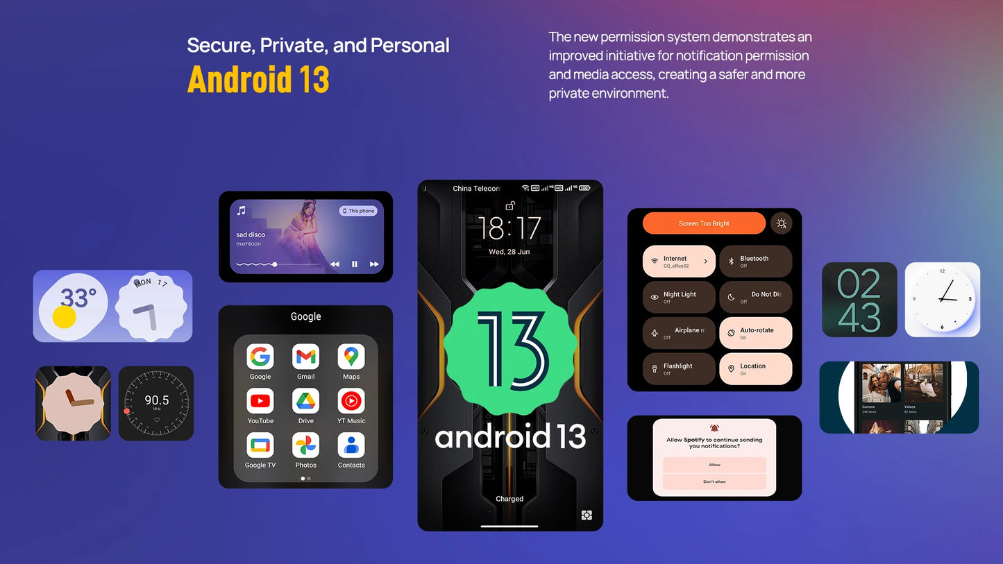 Ulefone Armor X12 Pro,Android 13, fino a 8GB + 64GB ,4860mAh,13MP 5.45 "4G NFC, versione globale, doppio 4G VoLTE,3 Slot per schede