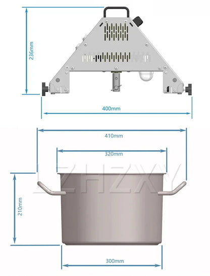 Macchina Multifunzione Per Alimenti Con Mescolatore Integrato 10L 50W 220V Friggere E Mescolare