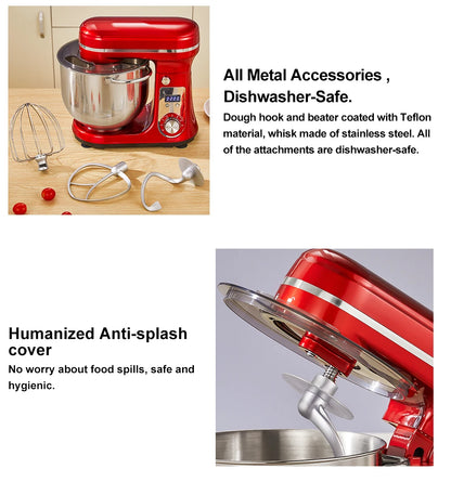Robot Da Cucina Biolomix BM601 Con Ciotola In Acciaio Da 6 L, 1200 W, 6 Velocità, Testa Inclinabile