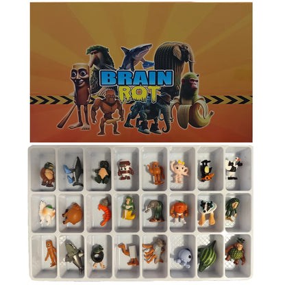 24 Pz Italiano Brainrot Tung Tung Sahur Figure Bambola Tralalero Tralala Bombardino Crocodilo Shimpanzini Bananini Modello Giocattolo Regalo