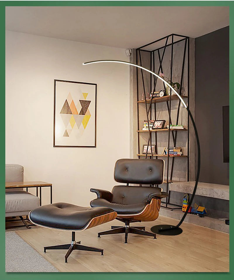 Lampada Da Terra Moderna A Arco Nordico Con LED Dimmabile E Telecomando Per Soggiorno E Camera Da Letto