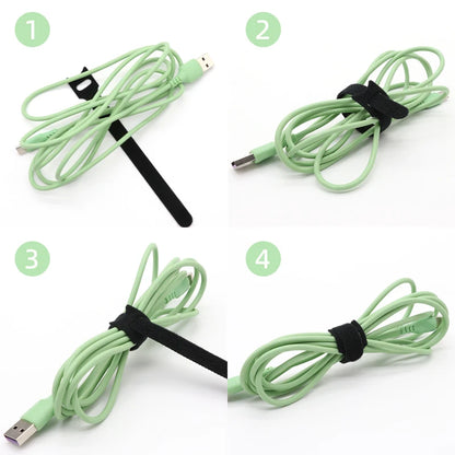 Fascette per cavi rilasciabili Organizzatore di cavi Nero 15 20 25 30 cm Cinghie ad anello con gancio in nylon Avvolgere Zip Bundle Fasciatura Fascetta Fissaggio in plastica