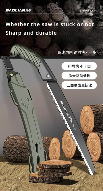 Sega Manuale Pieghevole Ergonomica Con Impugnatura Antiscivolo Per Taglio Di Rami E Legno All'aperto Campeggio