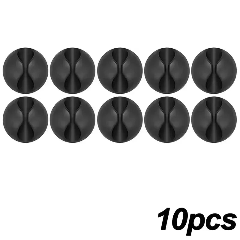 Clip per cavi Supporto per cavo telefonico Linea dati USB Organizzatore in silicone Gestione cavi autoadesiva Avvolgicavo Cavo per caricabatterie per auricolari