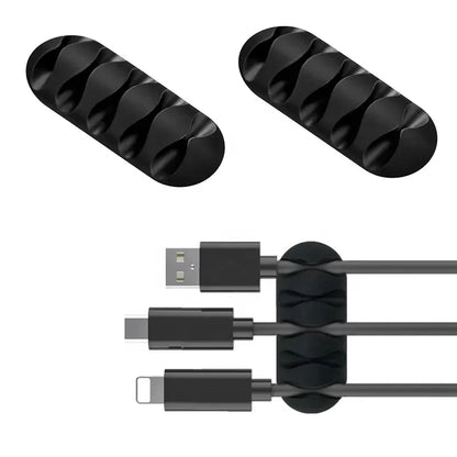 VIKEFON Cavo Cavo Organizzatore di cavi Avvolgicavo USB in silicone Clip di gestione Autoadesive per Mouse Tastiera Auricolare per iPhone