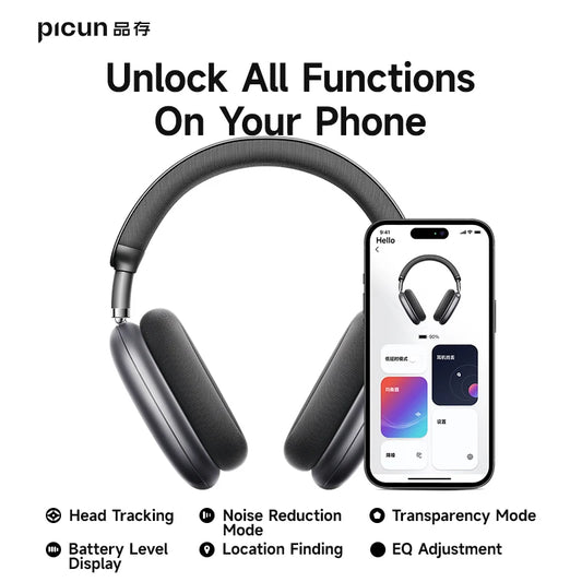 Picun F8 Pro Cuffie Bluetooth Wireless Cancellazione Attiva del Rumore Audio Spaziale 3D e Latenza Bassa