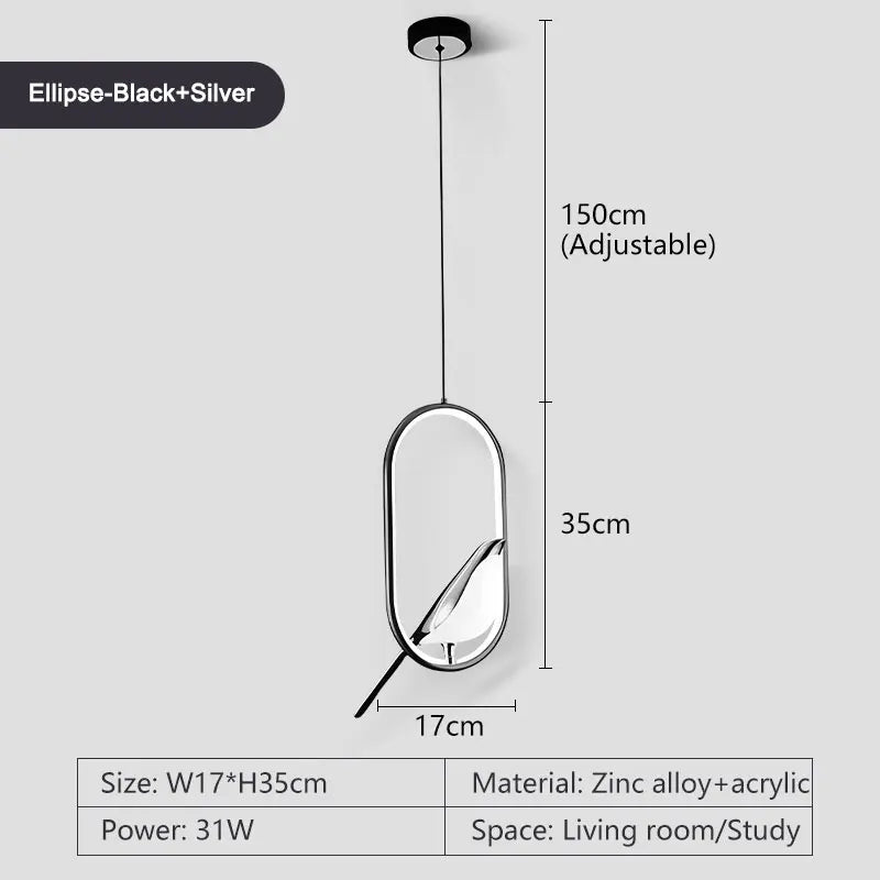 Lampada Sospensione Led Argento Dorato Interni Design Moderno Per Letto e Soggiorno Alimentazione AC 85 265 Volt