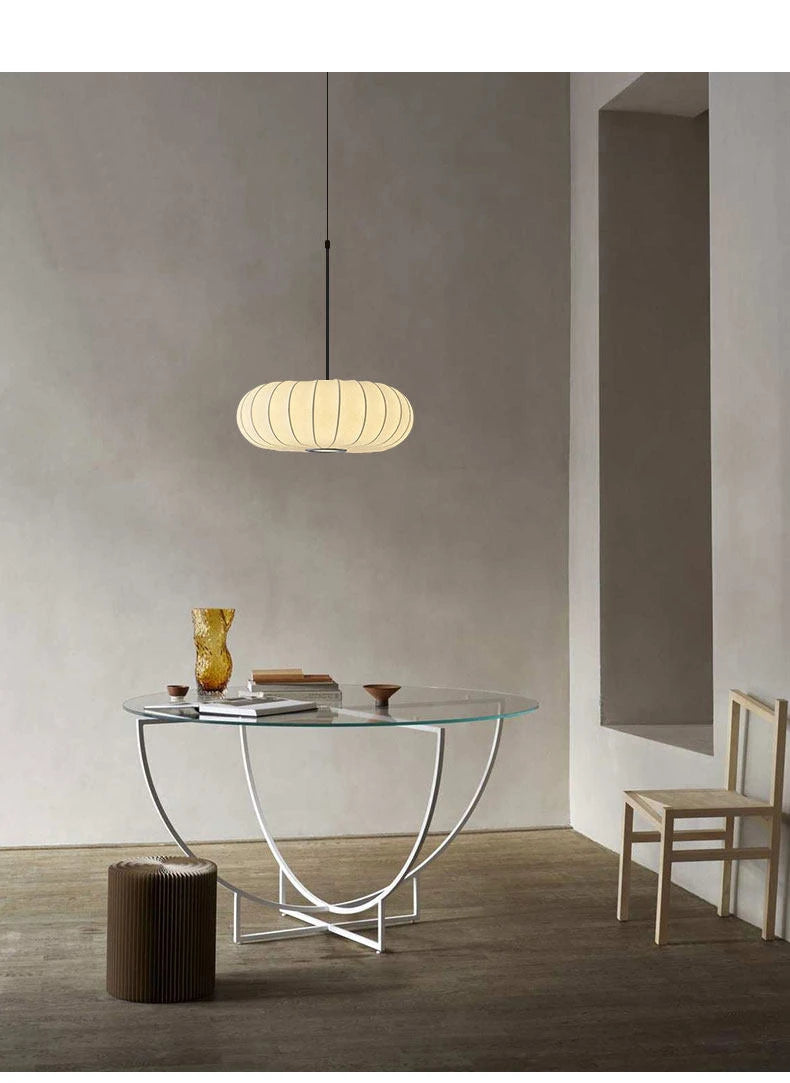 Lampadario Wabi Sabi Giapponese In Seta Bianca Per Ristorante Studio Soggiorno Cucina Moderno
