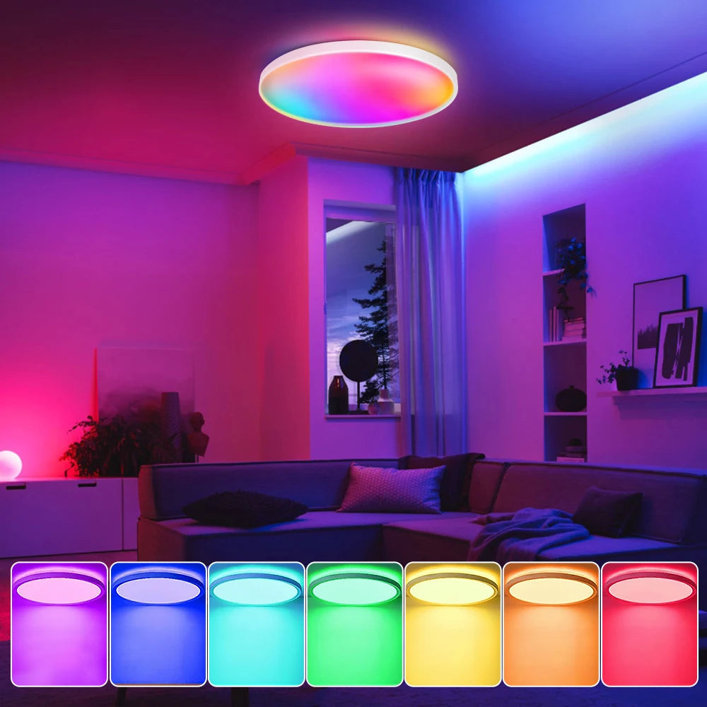 Plafoniera Led Dimmerabile con Controllo Remoto Rgb Bluetooth Tuya per Interni Alexa