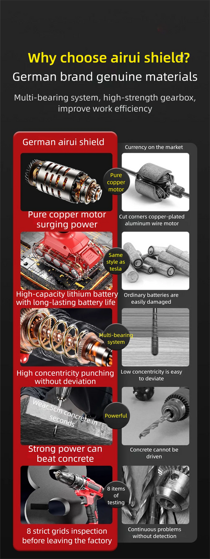 Trapano Elettrico Multifunzionale 21V Batteria Con Impatto Doppio Portatile Per Piccoli Utensili