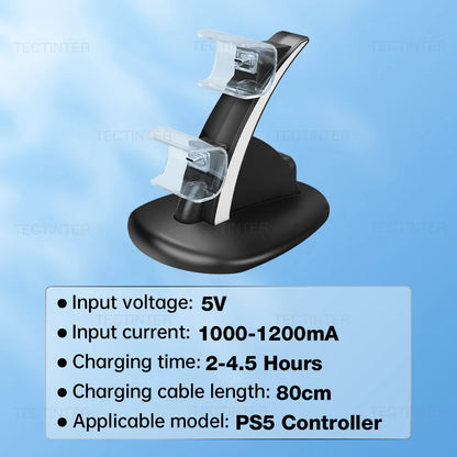 Doppia stazione di ricarica rapida per controller wireless PS5 Gamepad Type-C Base per supporto dock per caricabatterie LED per accessori PlayStation 5