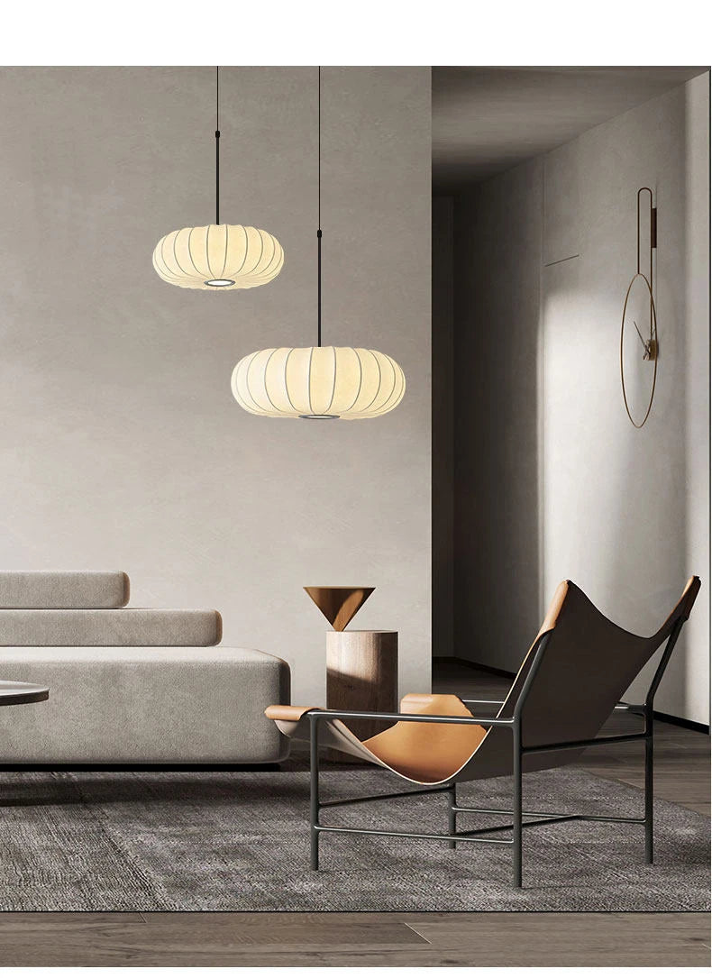 Lampadario Wabi Sabi Giapponese In Seta Bianca Per Ristorante Studio Soggiorno Cucina Moderno