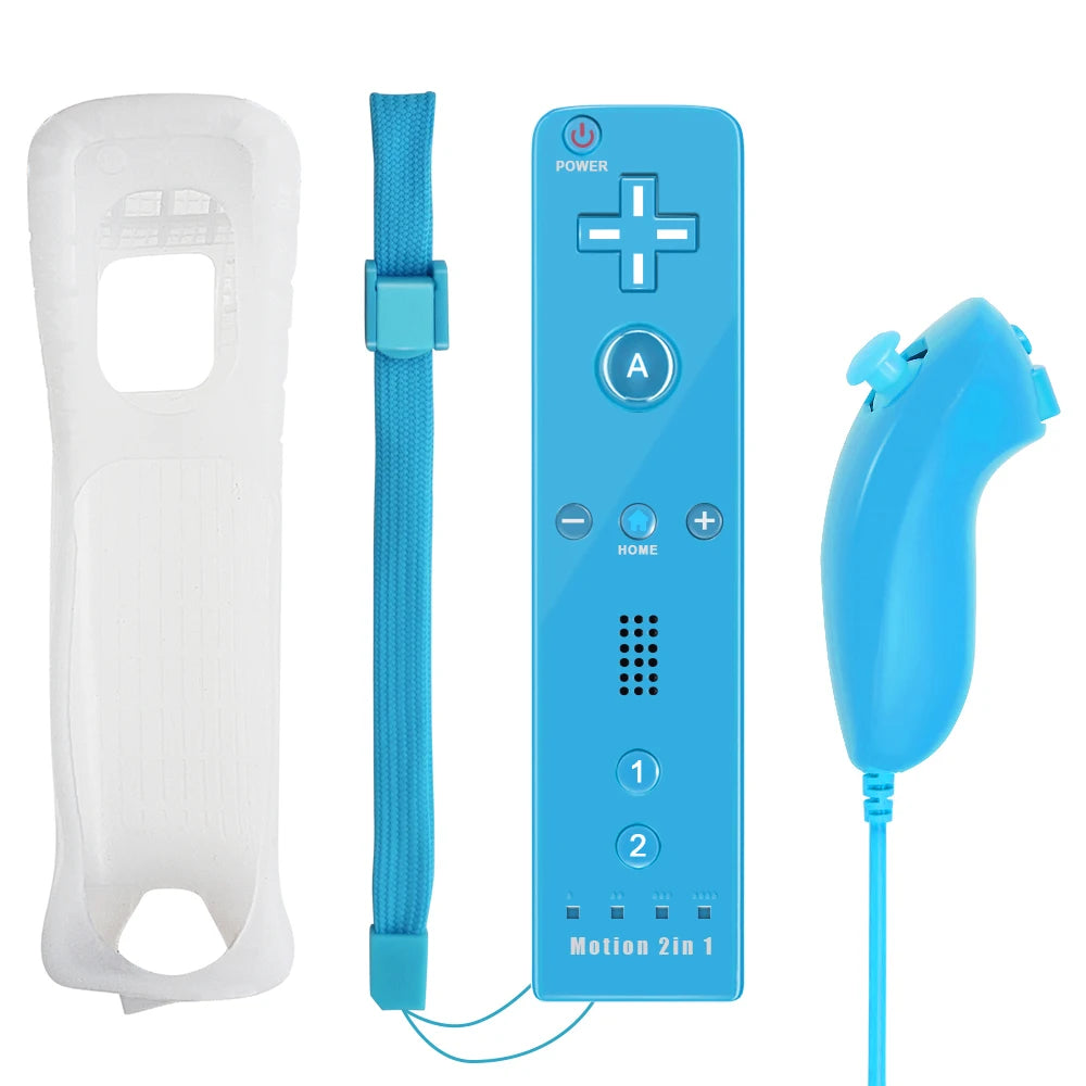 Set controller 2 in 1 per Nintendo Wii Joystick Motion Plus opzionale Gamepad remoto wireless con custodia in silicone Videogioco