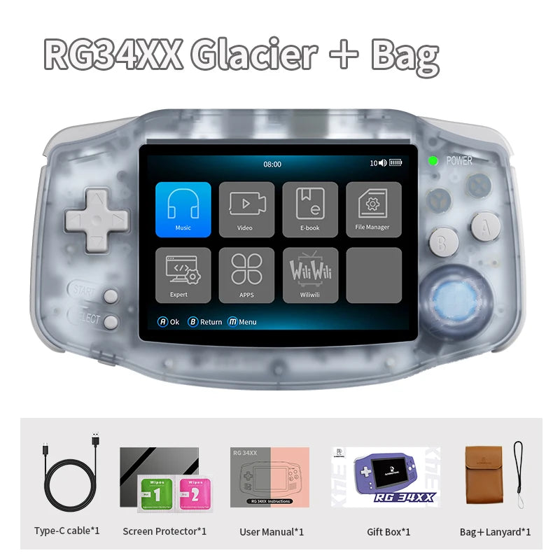 ANBERNIC RG 34XX Console di gioco portatile Schermo IPS 720*480 da 3,4 pollici Linux 64 bit 3500 mAH Bluetooth RG34XX Lettori di videogiochi retrò