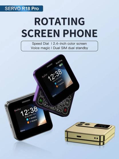 Telefono Mini Dual Sim Con Schermo Rotante Da 2,4 Pollici Slider Torcia E Funzione Blocco Contatti