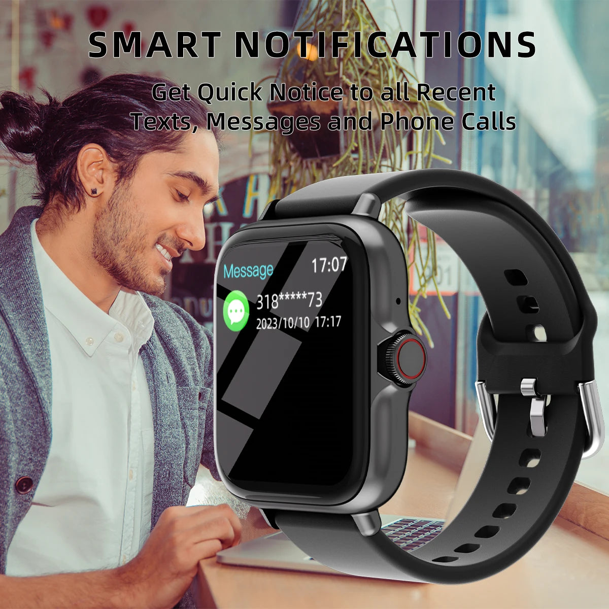 Orologio Smartwatch Impermeabile 1,83 Pollici con Risposta Chiamata Monitoraggio Sonno e Contapassi IPhone e Android