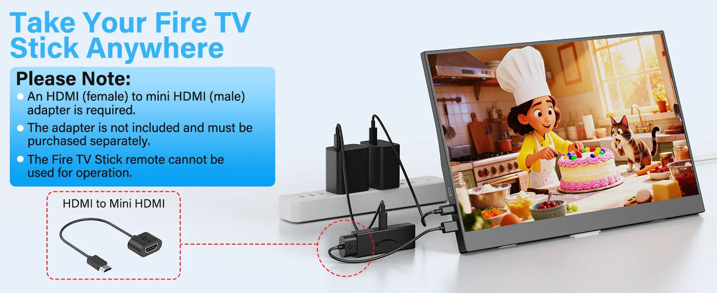 Monitor Portatile 15,6 Pollici FHD IPS 1920x1080 con USB C e Mini HDMI, Vesa, Display Esterno