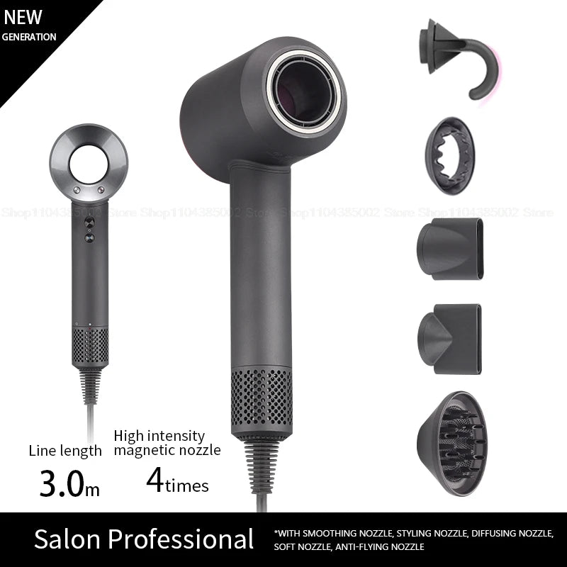Accessorio Professionale Senza Lame per Asciugacapelli Dyson, Ioni Negativi, Asciugatura Rapida, Potente, per Casa, con Funzione Anti-Crespo, Elettrico