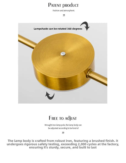 Lampada A Sospensione Postmoderna Tre Teste Per Ristorante In Ferro Nero E Oro Illuminazione Minimal Nordica Di Lusso