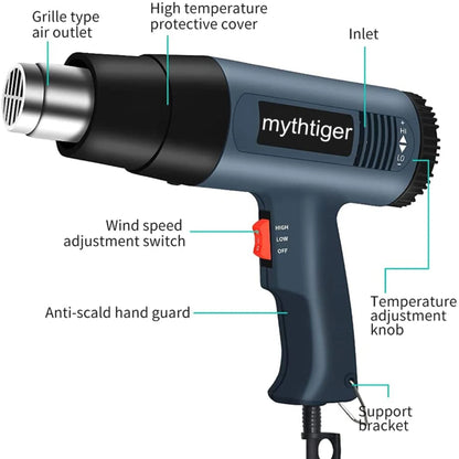 Pistola Termica 220V 2000W Variabile Avanzata Pistola ad Aria Calda Elettrica Avanzata con Temperature Regolabili