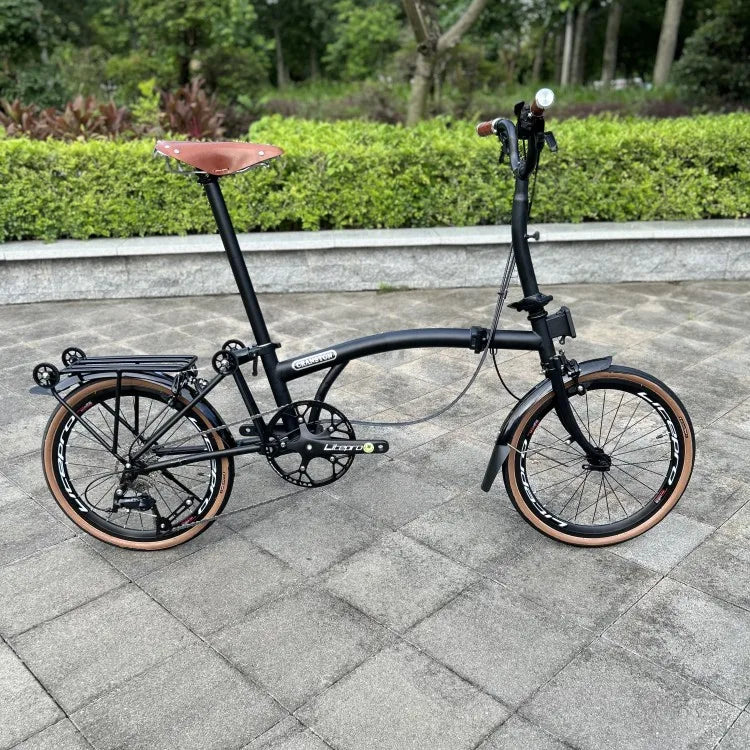 Bicicletta Pieghevole 20 Pollici Da Donna Leggera A 9 Velocità Portatile E Retrò
