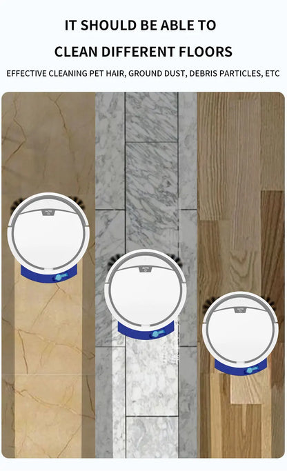 Aspirapolvere Robot Smart 2800 Pa Senza Fili Controllo Remoto Pulisce Pavimenti Asciutti e Bagnati