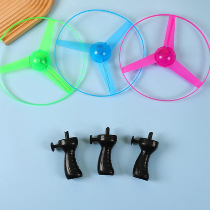 Bambini Luminosi Disco Volante Elica Giocattoli Illuminazione A LED Tirare La Stringa Volante UFO Giocattolo Trottola Gioco All'aperto Giocattolo Sportivo Regalo