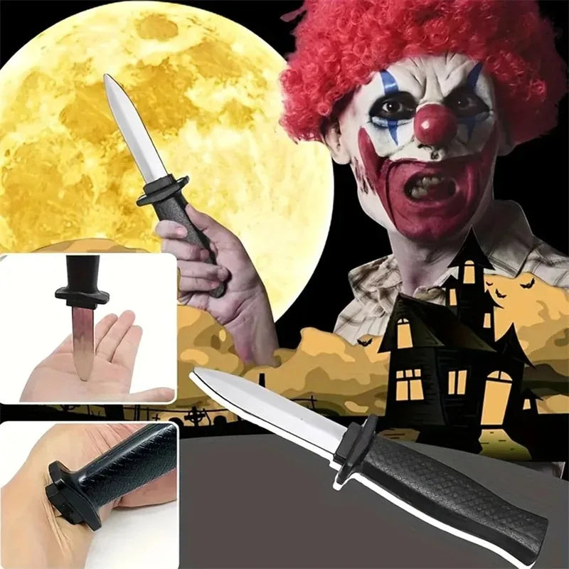 Coltello Finto Retrattile In Plastica Per Trucchi Halloween Realistico E Sicuro Per Adulti