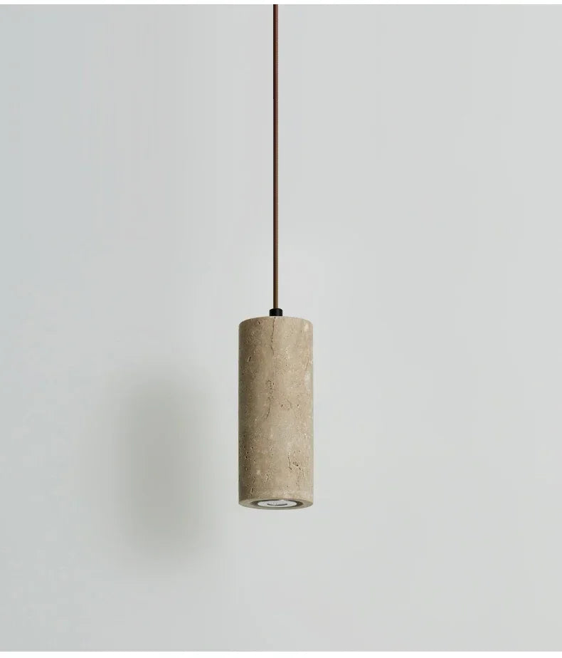 Lampada a Sospensione in Pietra Gialla Stile Giapponese Wabi Sabi per Camera da Letto e Bar