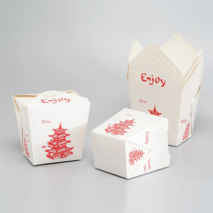 Secchi per alimenti da asporto da 32 OZ Scatola per alimenti per noodle Contenitori di carta premium perfetti per una varietà di feste di ristorazione di cibo caldo e freddo
