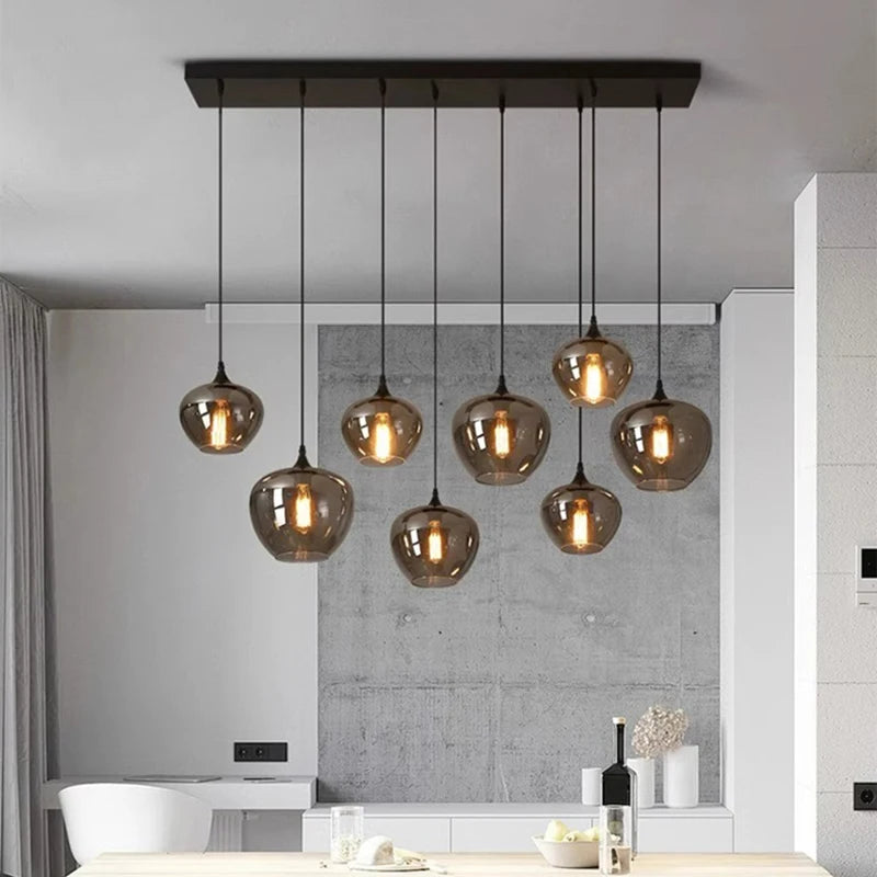 Lampada Sospensione Led Moderna In Acciaio Inossidabile Spazzolato per Soggiorno E Sala Da Pranzo