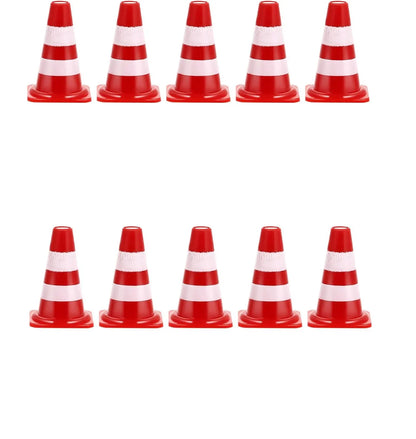 Mini coni stradali, piccola simulazione rossa di sicurezza per barretta, decorazione per torta, cartello stradale per asilo, insegnamento per il negozio a casa