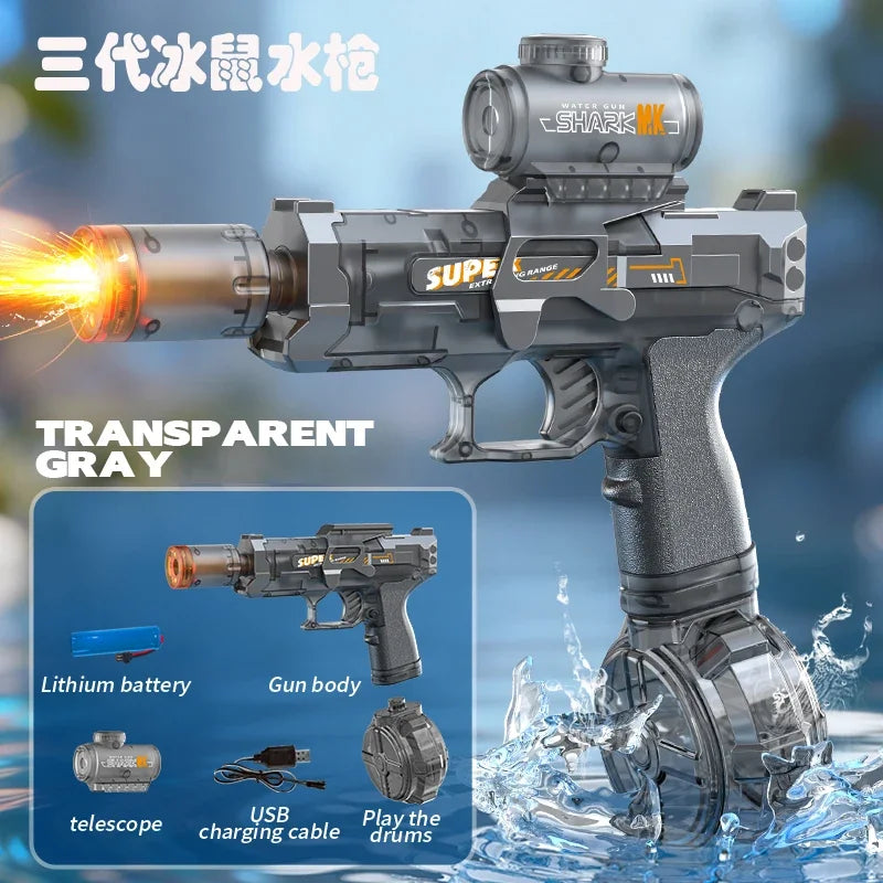 Pistola Ad Acqua Elettrica Con Sensore Automatico E Luci Giocattolo Estivo Per Bambini Sulla Spiaggia