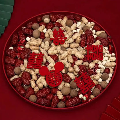 Vassoio Rosso in Plastica per Snack e Frutta, Piatto Decorativo per Banchetti e Festeggiamenti