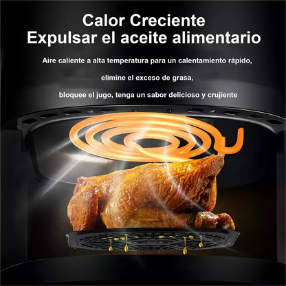 Friggitrice Ad Aria Da 1400W 8L Programmabile E Intelligente Con Touch Led Per Patatine E Pollo