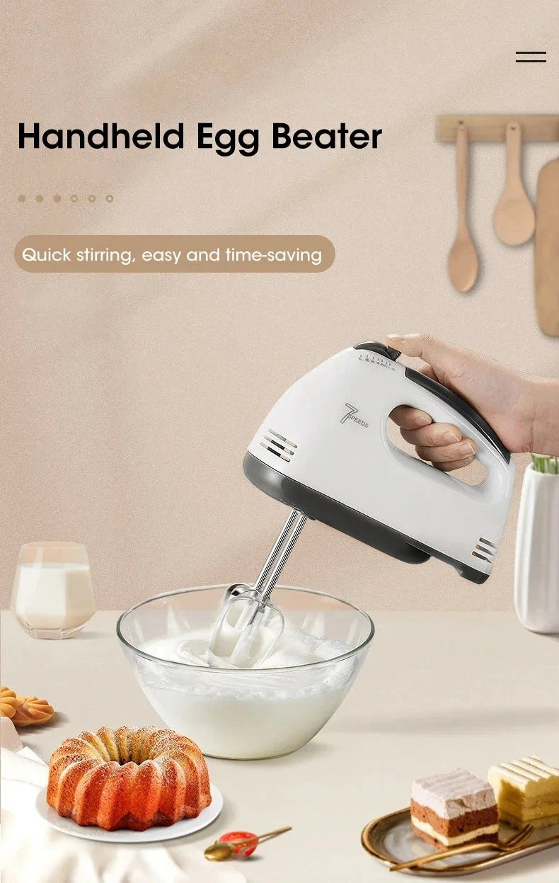 Frullatore Elettrico Portatile a 7 Velocità per Dolci Creme e Impasti Domestici