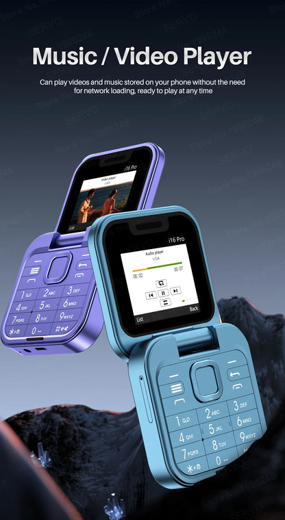 Telefono Cellulare Flip 2G Doppia SIM 1,77 Pollici Batteria 1000 mAh Lettore Video FM Jack Da 3,5 Mm