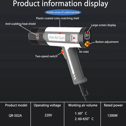 Pistola Termica 220V 2000W Variabile Avanzata Pistola ad Aria Calda Elettrica Avanzata con Temperature Regolabili