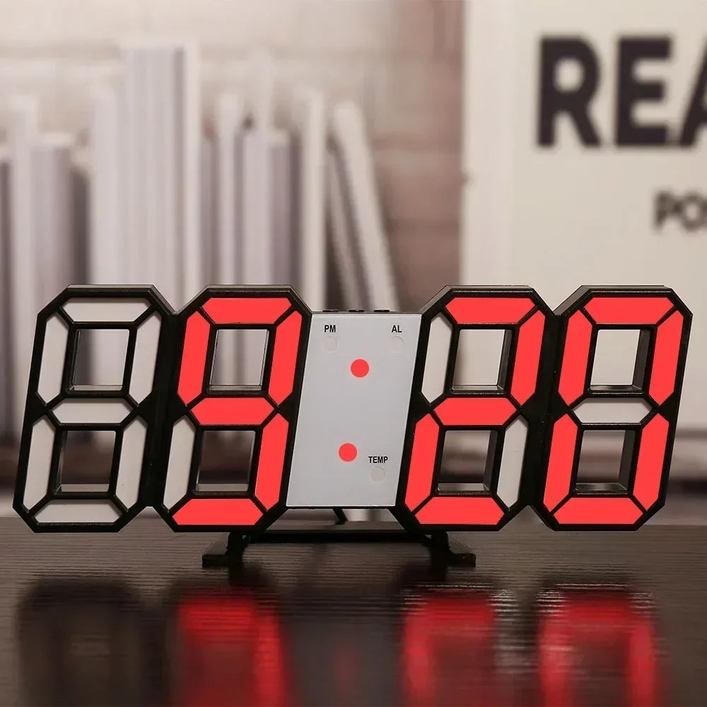 Orologio Digitale Led 3D Da Parete Con Modalità Notte Decorazione Elegante Per Camera Da Letto