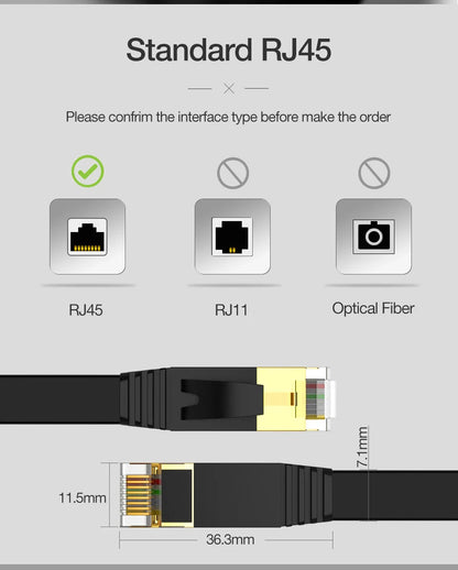 Cavo Ethernet Cat7 Schermato RJ45 10 Gbps Per Router E PC Alta Velocità Di Rete Affidabile