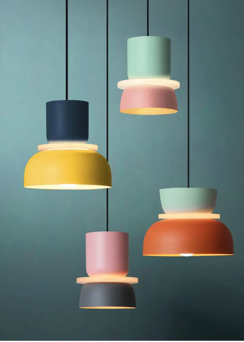 Lampada A Sospensione Macaron Nordico In Ferro Nero Design Moderno Per Soggiorno E Sala Da Pranzo