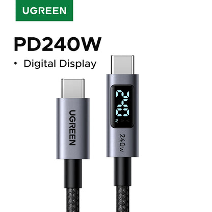 Cavo USB-C PD3.1 240W Ricarica Veloce e Trasferimento Dati, Corpo in Alluminio Nylon Intrecciato